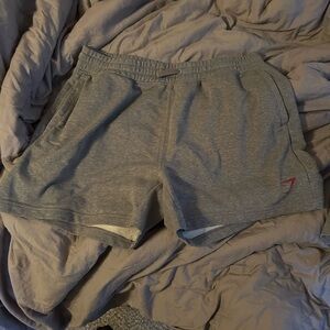 Gymshark grey/red power 5” shorts